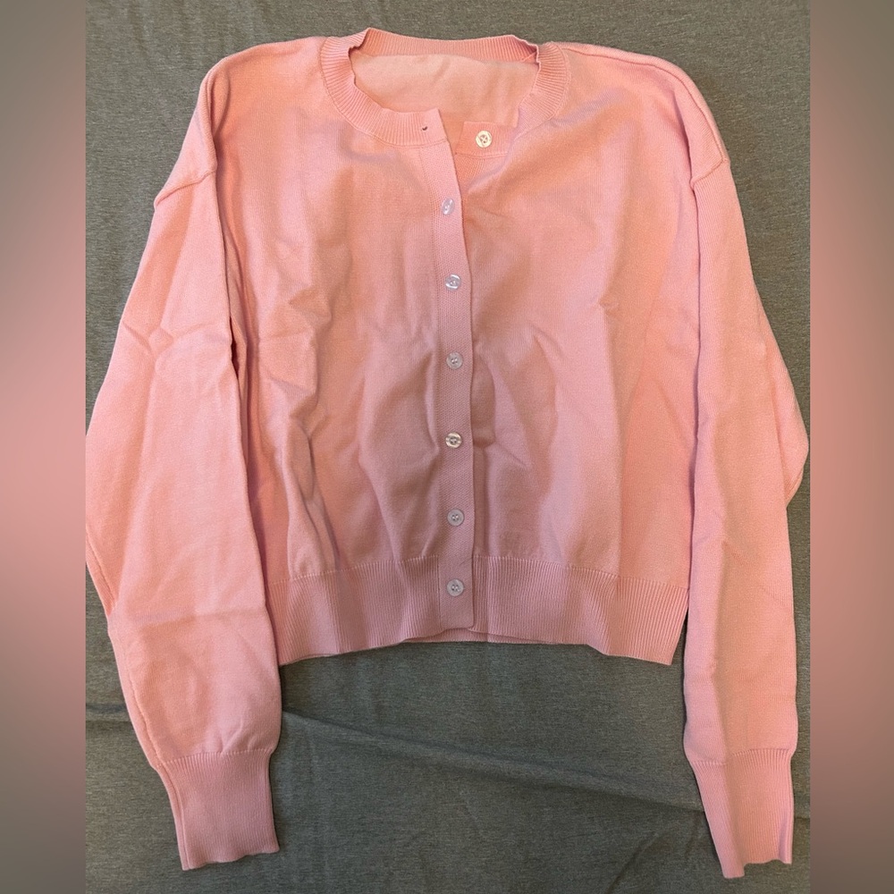 Amazon Women's Soft Pink Cardigan Sweater